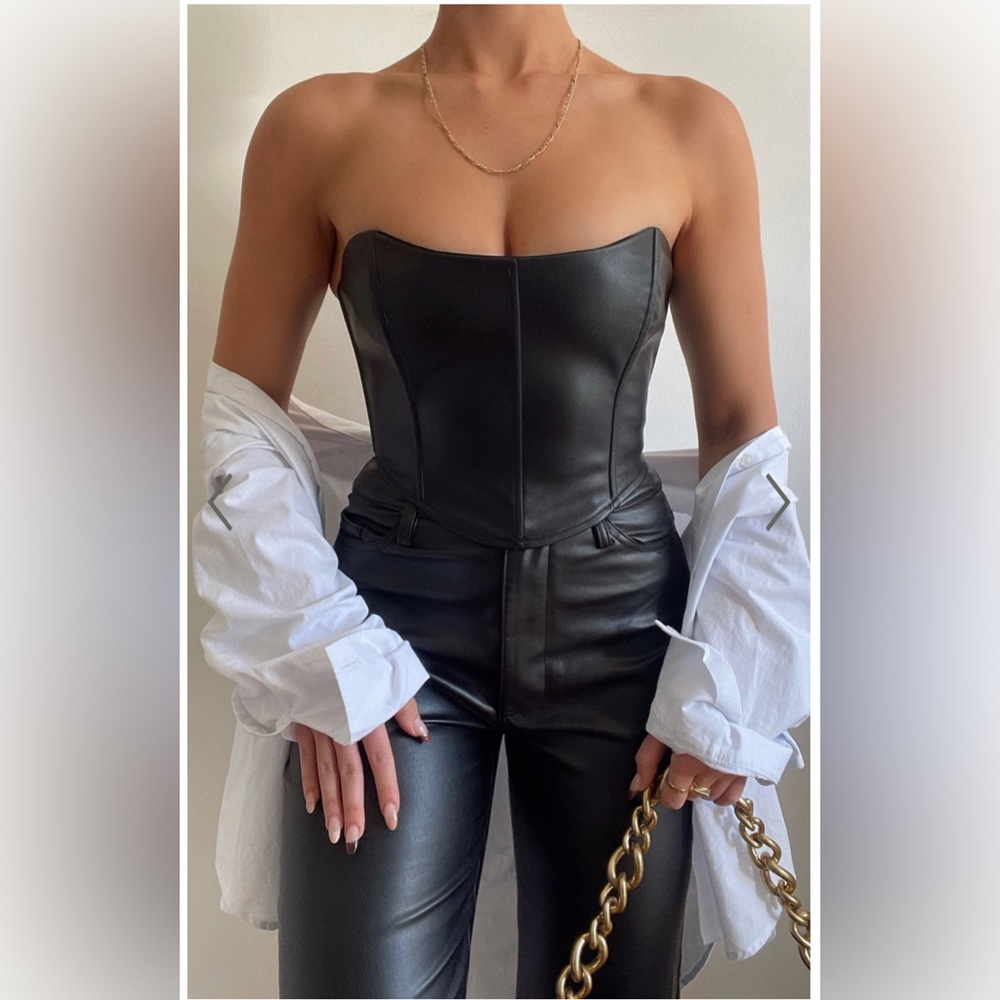 Showpo. black faux leather pants NWT SIZE 2